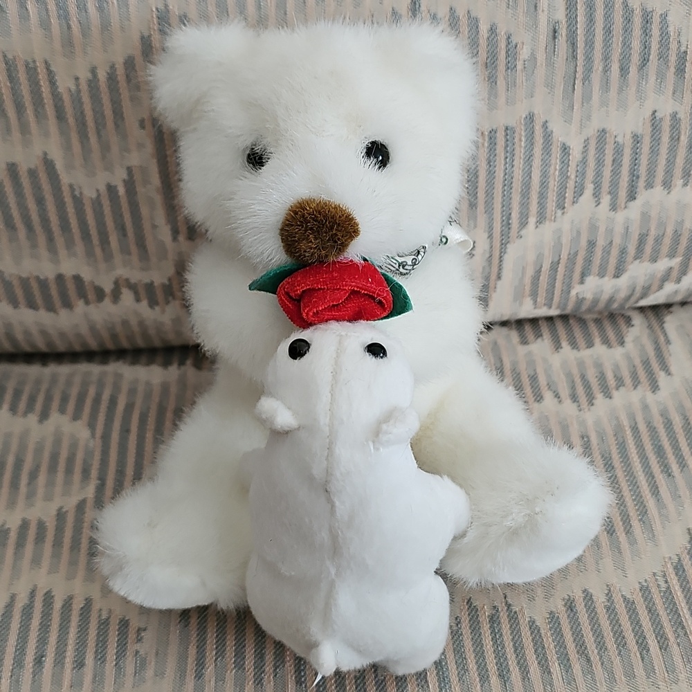Vintage Russ Berrie Mama & Baby Bear "Creampuff" - Picture 11 of 12
